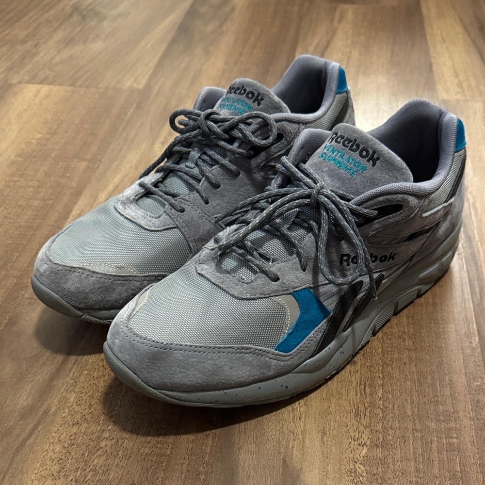 Reebok Ventilator Supreme Suede Gray and Blue Shoes